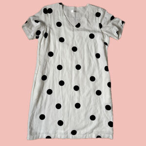 Uchuu Montreal Polka Dot Dress – Tencel Linen Oversized Shift Size 1